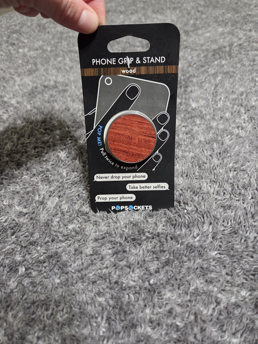 PopSocket Wood Phone Grip & Stand - Red Wood